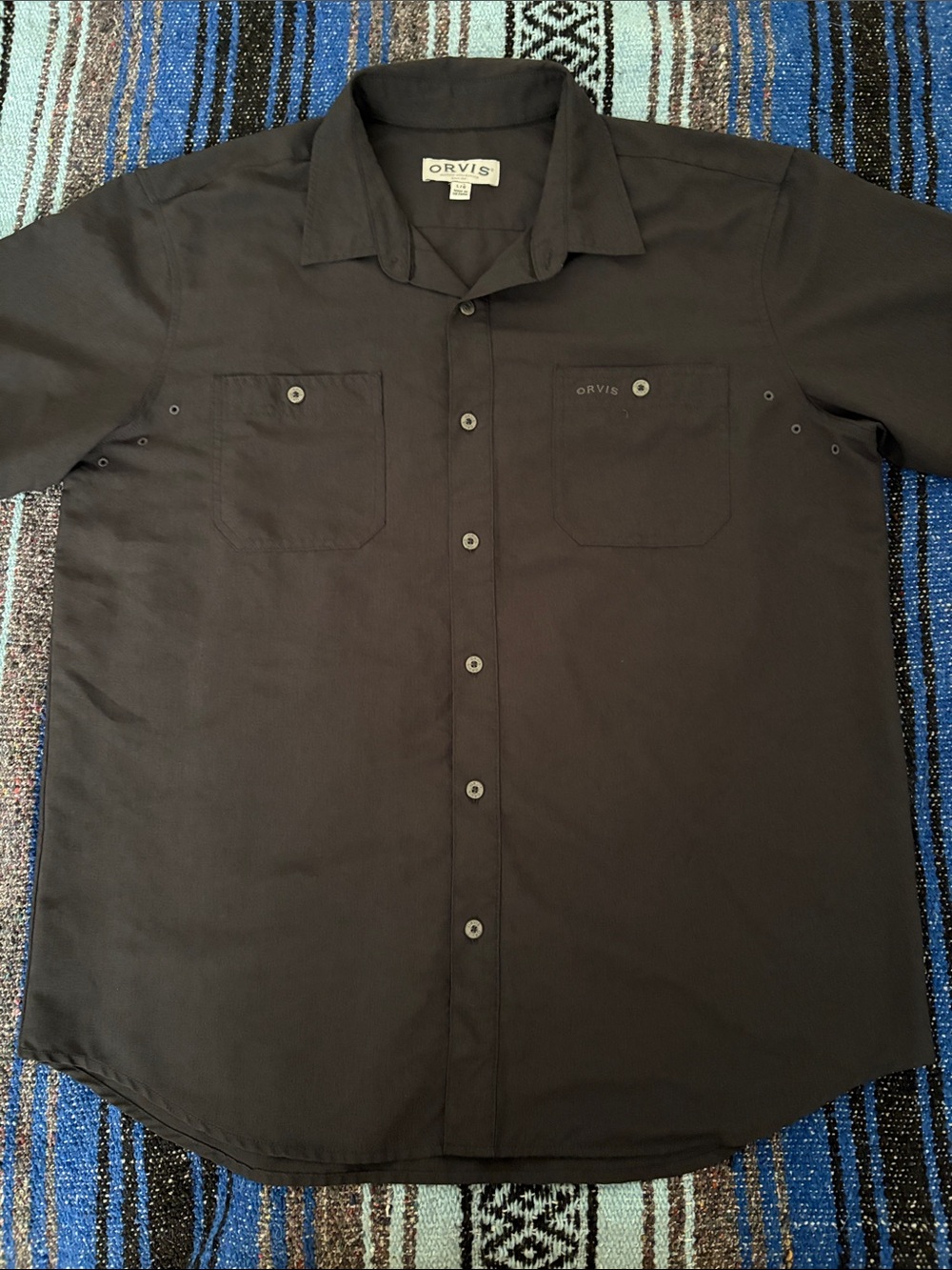 Orvis All Black Shortsleeve Button Down Shirt